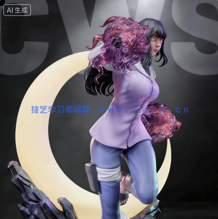 [3D打印人物] 日向雏田Hinata Hyuga是《火影忍者》动漫角色雕刻手办3D打印模型(图3)