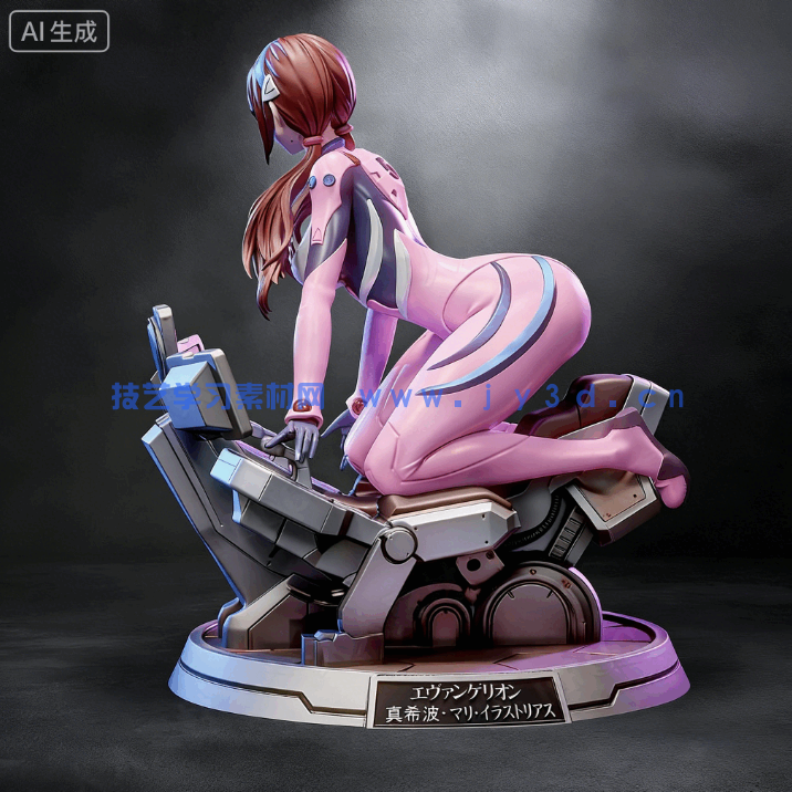 [3D打印人物] 真希波·玛丽·伊兰崔亚斯是《新世纪福音战士》动漫角色雕刻手办3D打印模型(图4)
