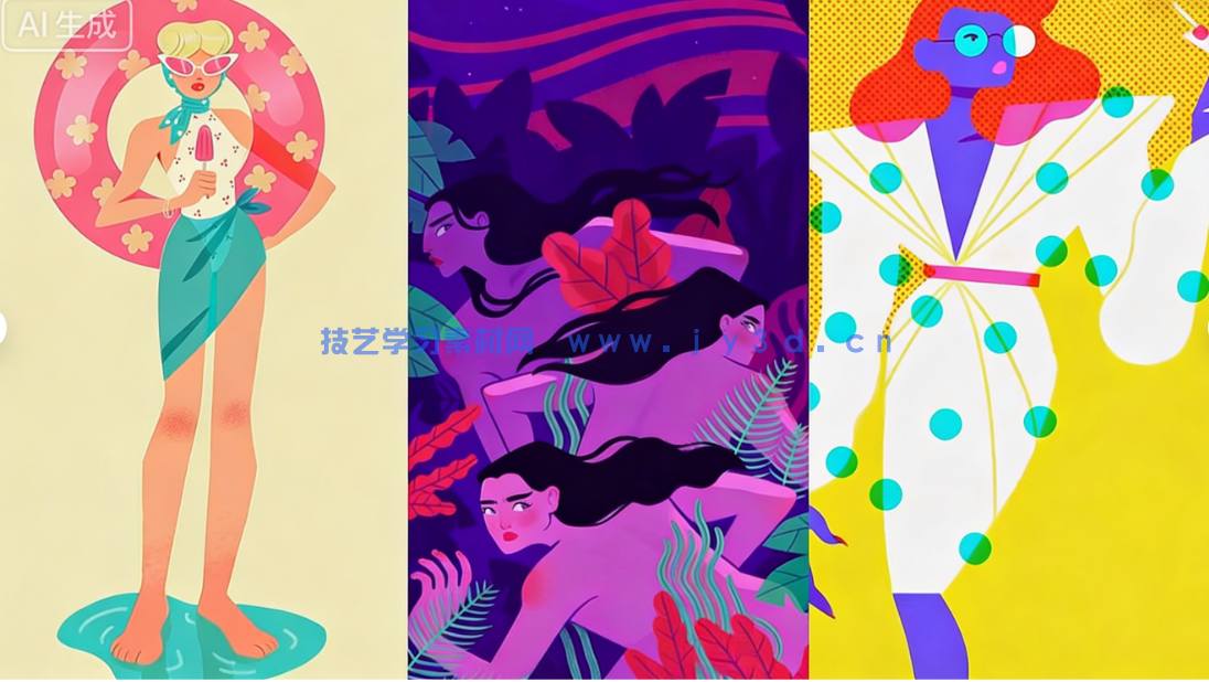 时尚个性女性形象数字插画绘画技术视频教程(图1)