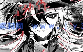 枭桜老师黑白漫画风格头像团练2025年（高清画质带课件笔刷）