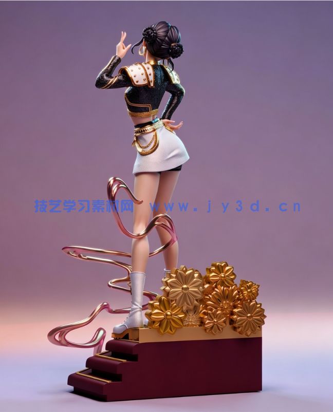 佐伊Zoey掐腰姿势《K-Pop恶魔猎人》动画角色雕刻手办3D打印模型(图4)