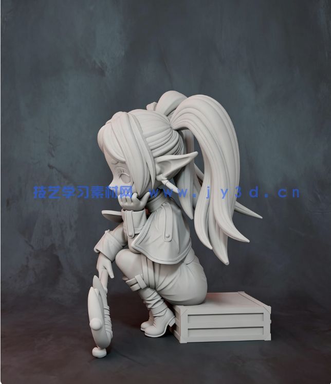 芙莉莲Q版《葬送的芙莉莲》动漫角色雕刻手办3D打印模型(图3)