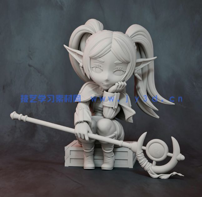 芙莉莲Q版《葬送的芙莉莲》动漫角色雕刻手办3D打印模型(图5)