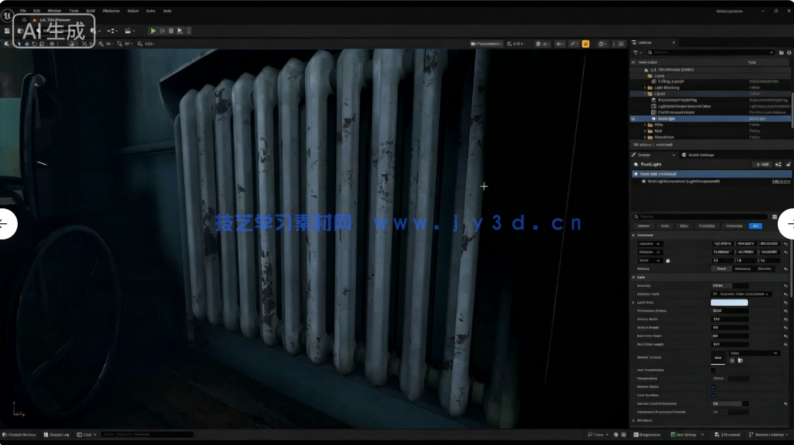 【中文字幕】《生化危机9》昏暗走廊游戏环境场景制作实战训练视(图14)