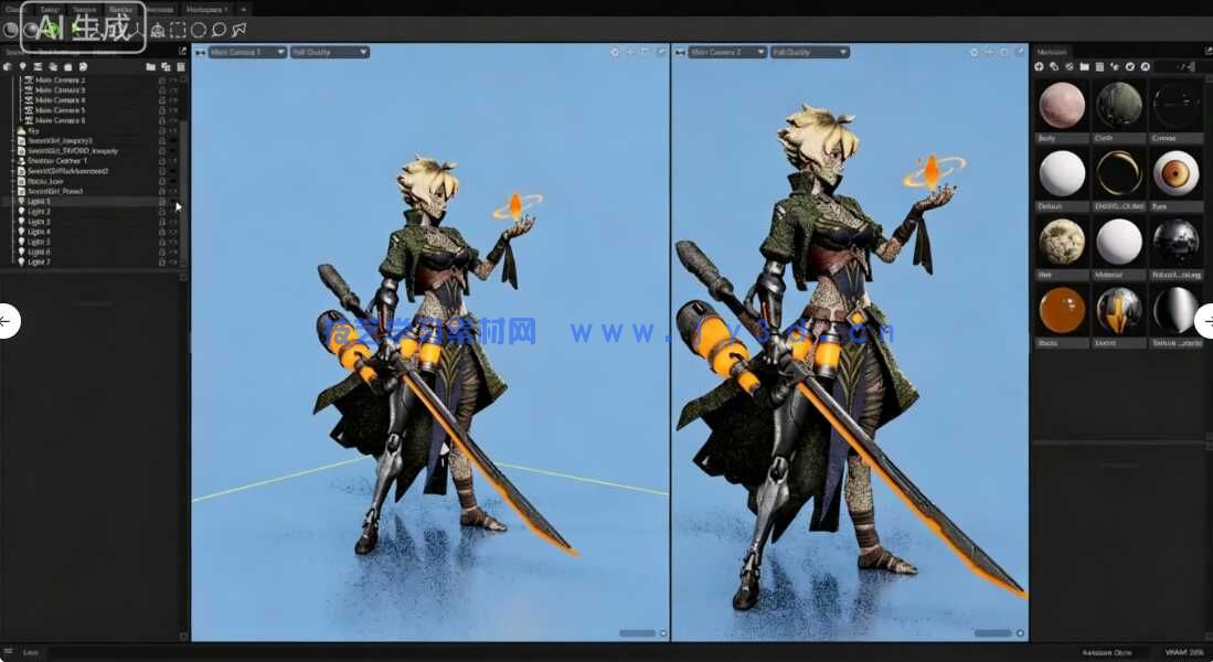 【中文字幕】Zbrush持剑女孩游戏角色雕刻设计全流程视频教程(图6)