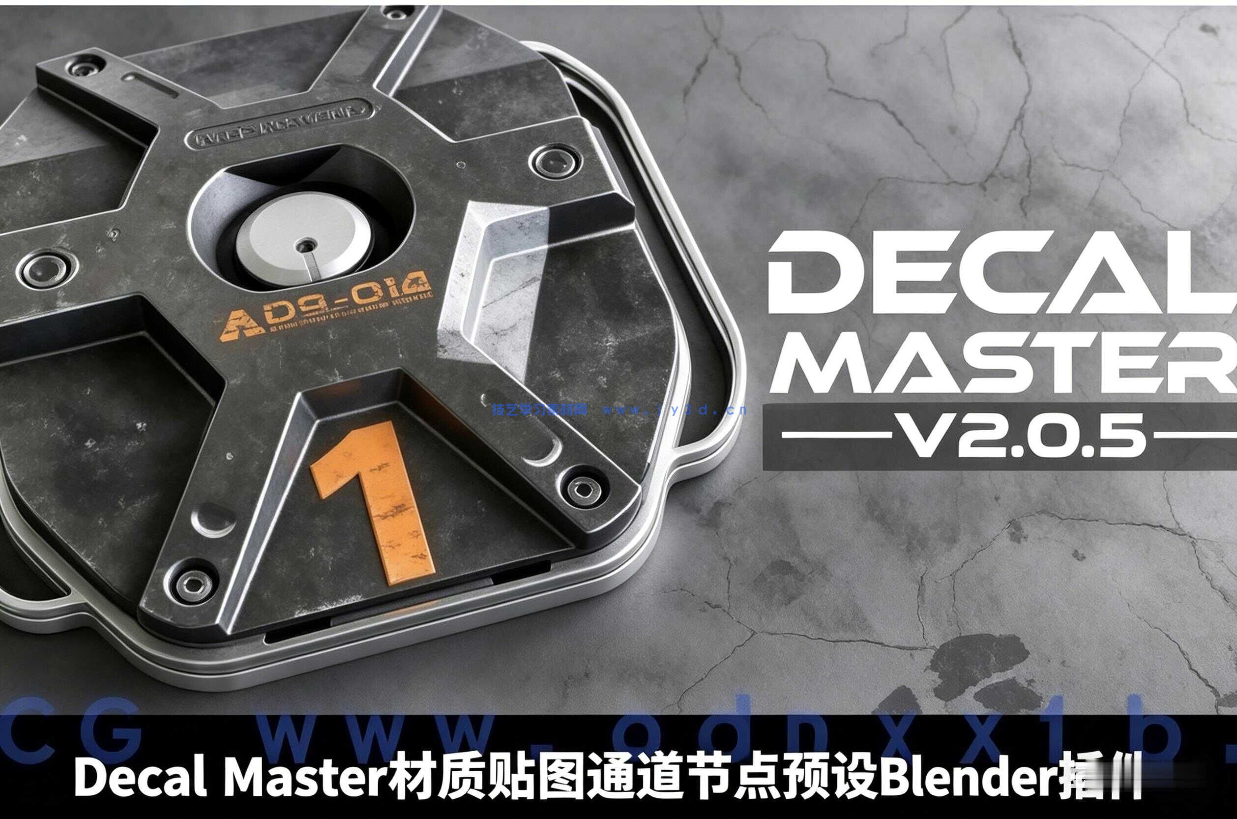  Decal Master模型表面添加细节贴花Blender插件V2.0.7版 附贴图库