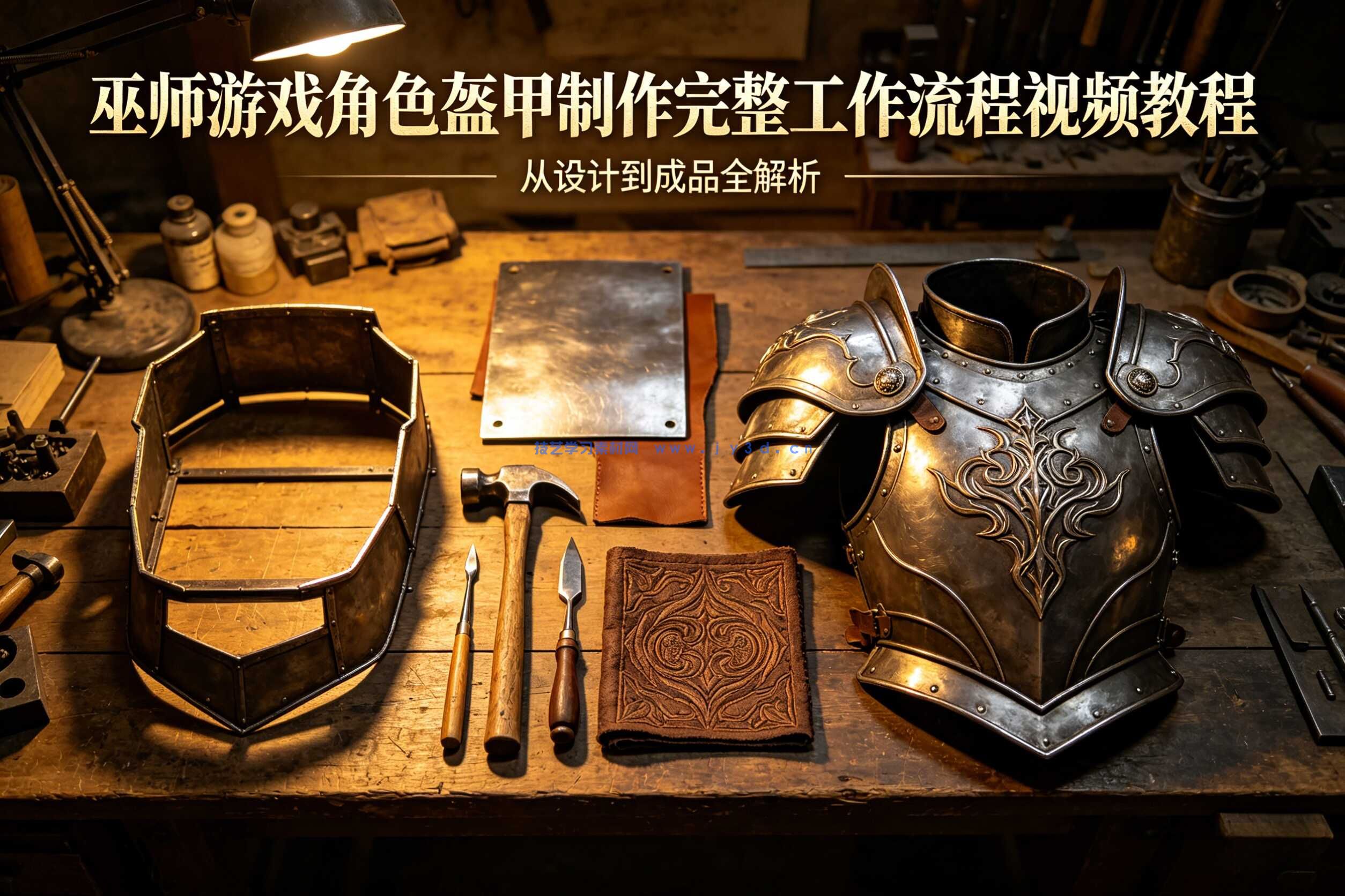  巫师游戏角色盔甲制作完整工作流程视频教程