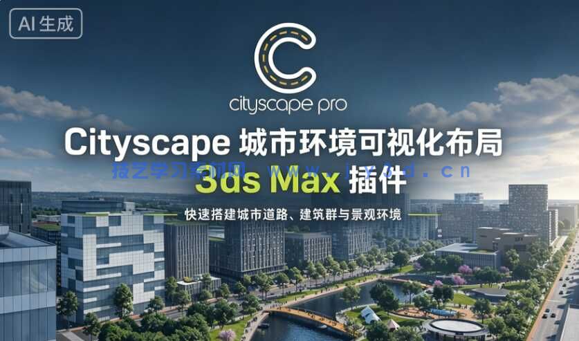 Cityscape Pro城市环境可视化自动布局3dsmax插件V2.1.4学习版