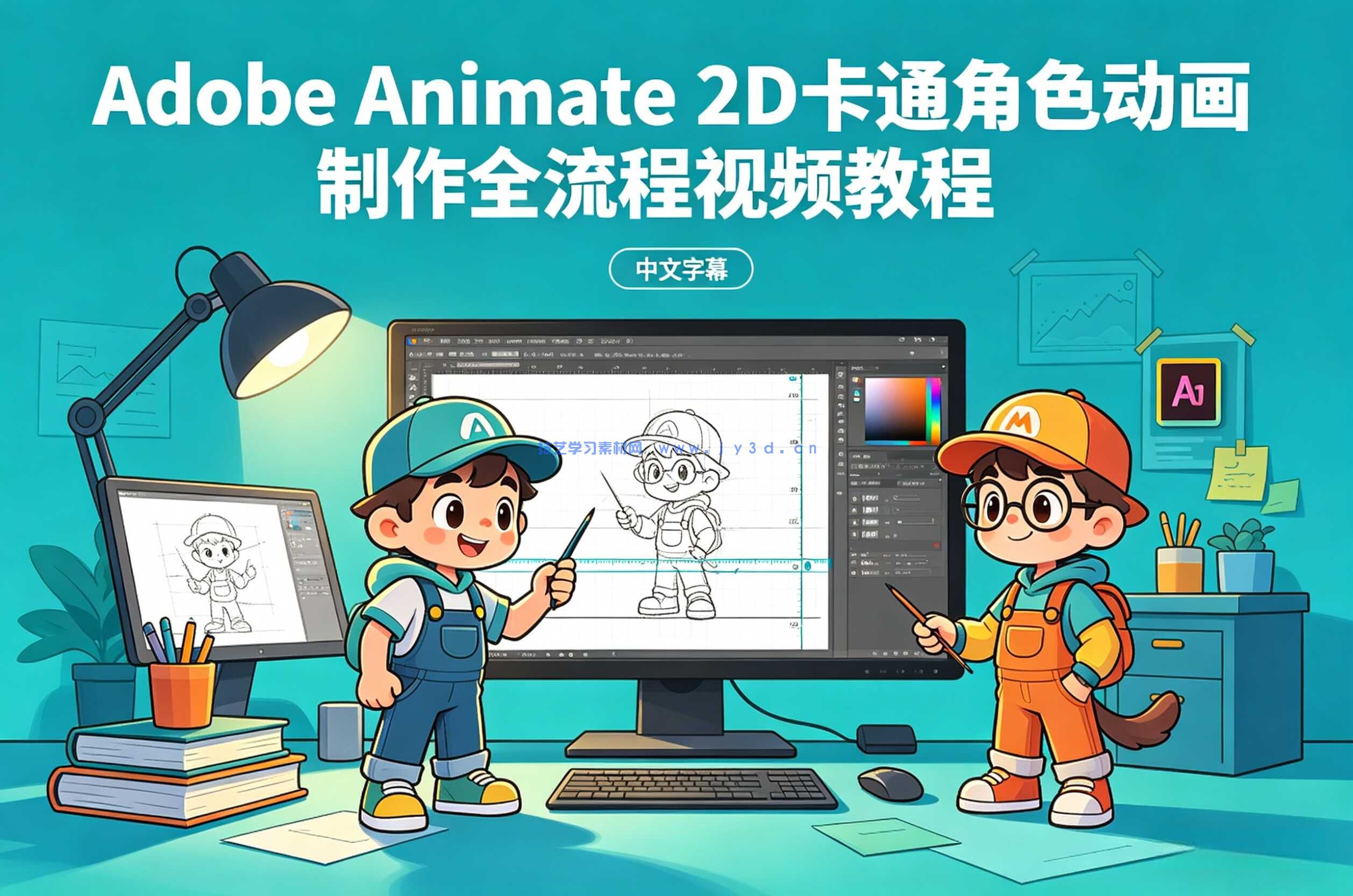【中文字幕】Adobe Animate 2D卡通角色动画制作全流程视频教程