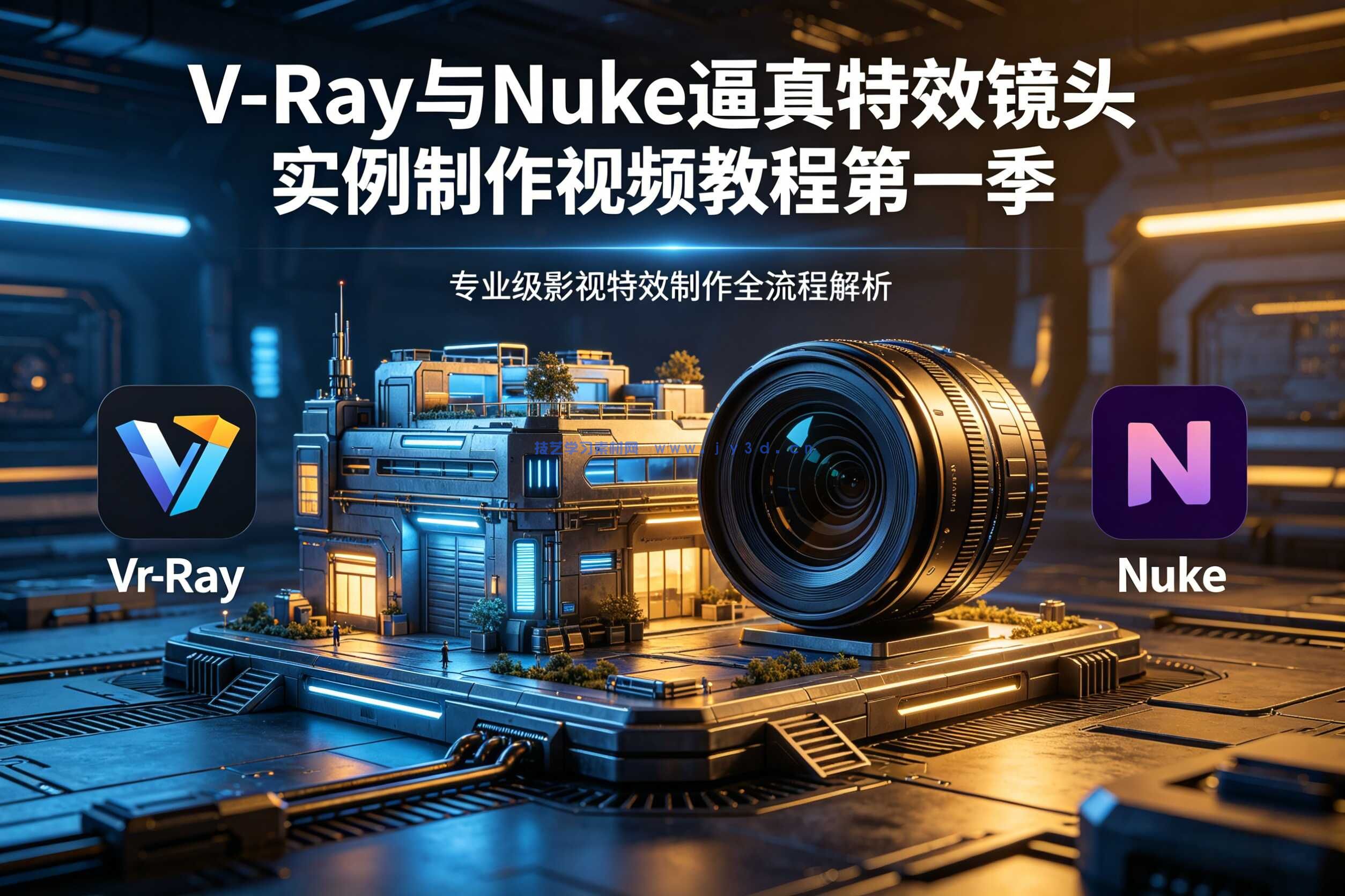 V-Ray与Nuke逼真特效镜头实例制作视频教程第一季