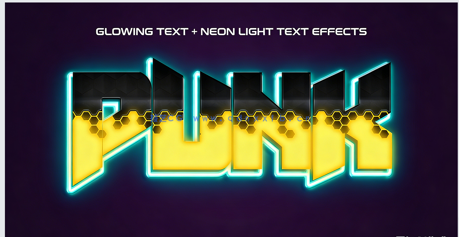 赛博朋克风格艺术字体特效PS平面素材合集(图3)