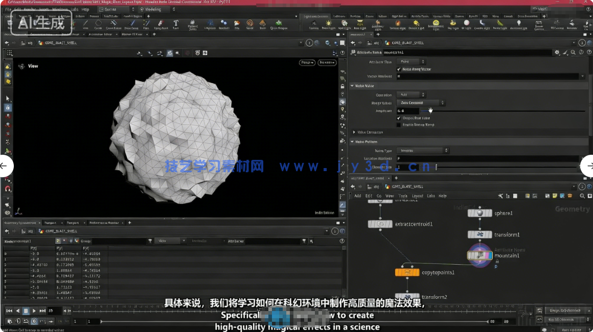 Houdini科幻环境电流与能量特效制作视频教程(图3) Houdini科幻环境电流与能量特效制作视频教程(图3)