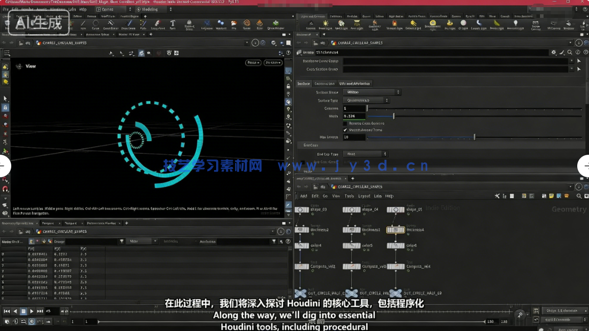 Houdini科幻环境电流与能量特效制作视频教程(图4) Houdini科幻环境电流与能量特效制作视频教程(图4)