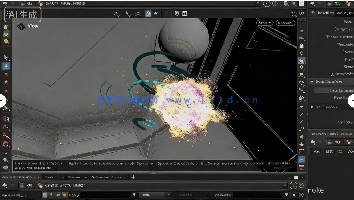 Houdini科幻环境电流与能量特效制作视频教程(图5) Houdini科幻环境电流与能量特效制作视频教程(图5)