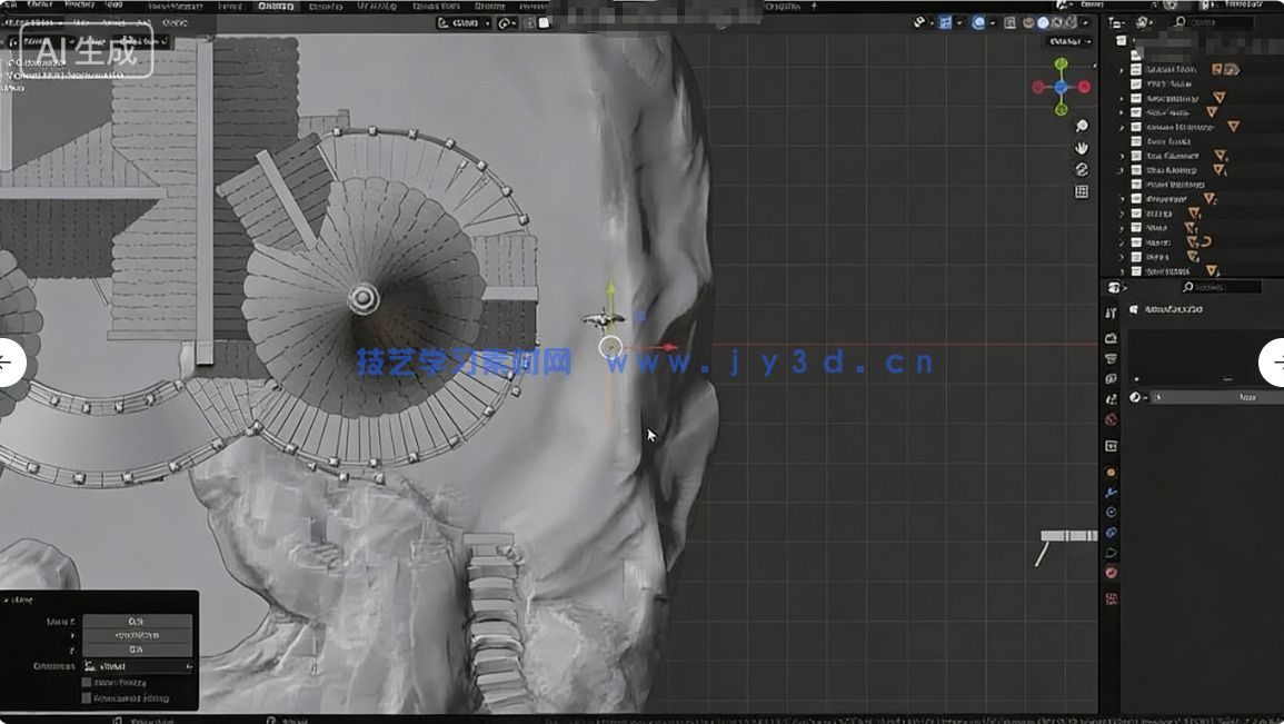【中文字幕】Blender法师塔建筑环境场景完整制作流程视频教程(图6)